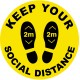 Social Distancing Floor Stickers 25cm Non Slip