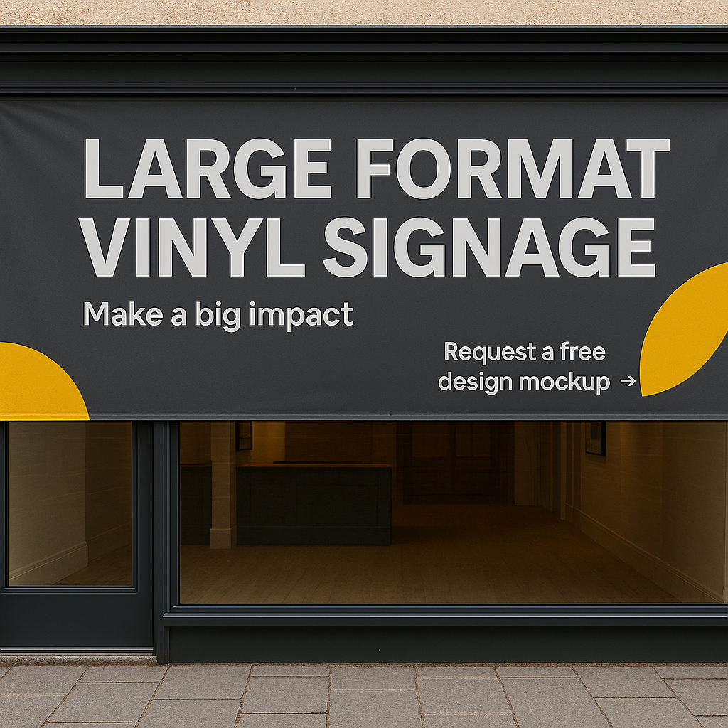 small shop front vinyl signage